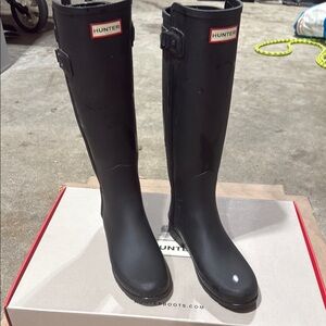 Hunter Black Tall Refined Boots
